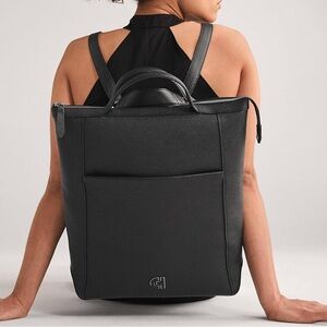 Cole Haan Women’s Grand Ambition Pebble Leather Convertible Backpack Black
